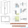 Radaway Idea Kdj Brushed Nickel kabina 100x80cm prawa szczotkowany nikiel 387040-91-01R/387051-91-01L